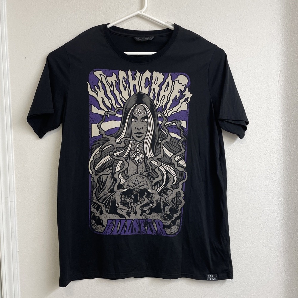KILLSTAR T Shirts Mens 4XL Black Witchcraft Skull Goth Grunge Streewear Y2K PUNK